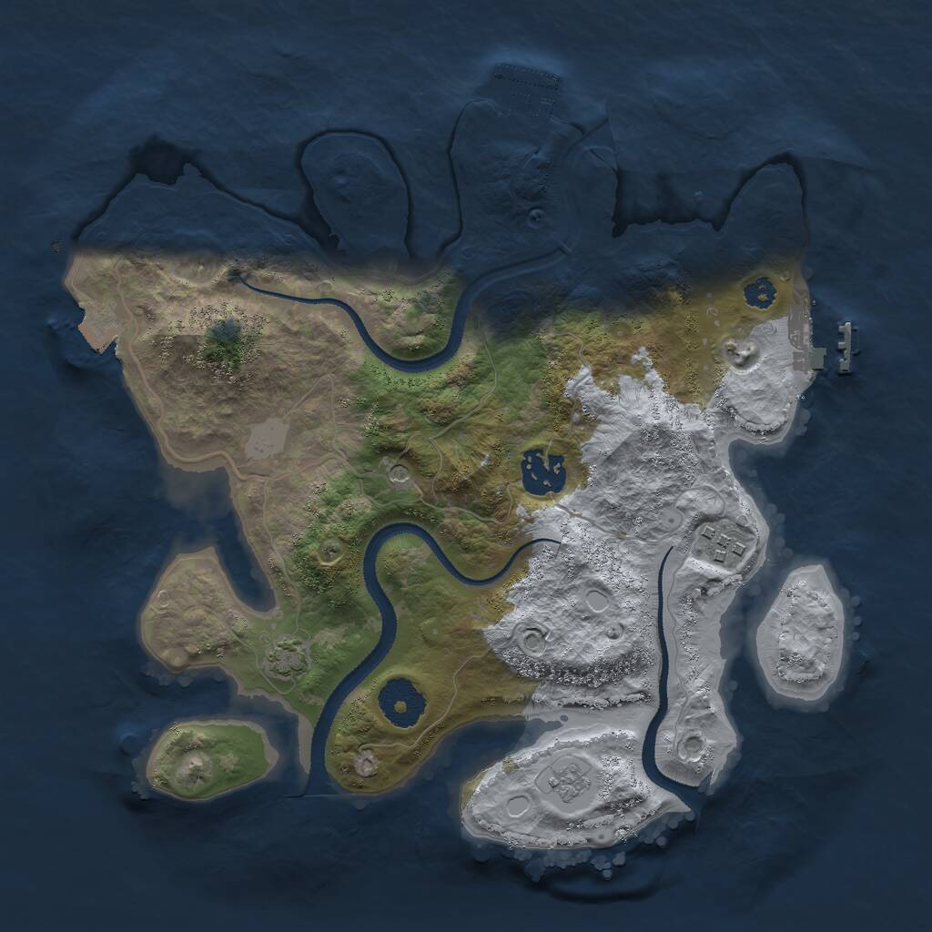 Rust Map: Procedural Map, Size: 3000, Seed: 1903284285, 8 Monuments
