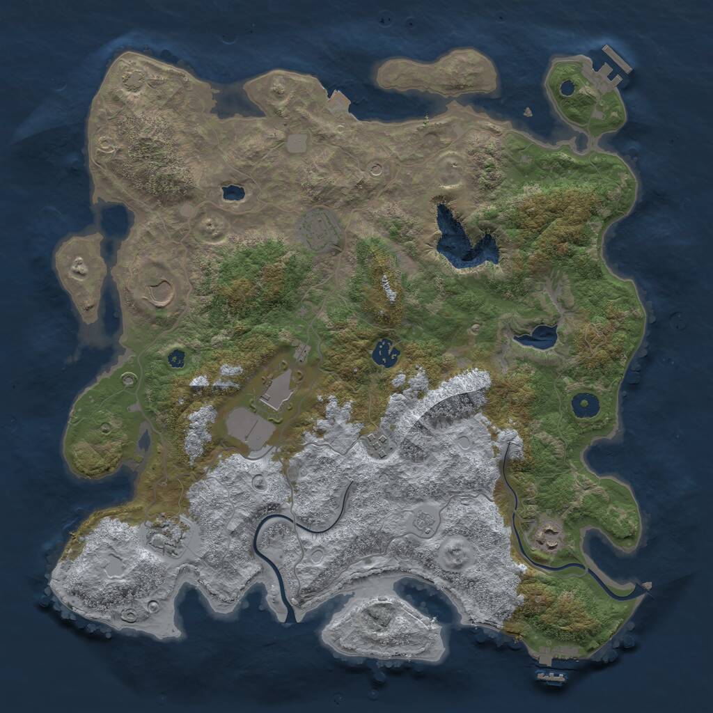 Rust Map: Procedural Map, Size: 4000, Seed: 37949480, 13 Monuments