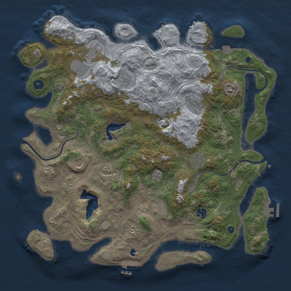 Rust Map: Procedural Map, Size: 4250, Seed: 2130753272, 15 Monuments