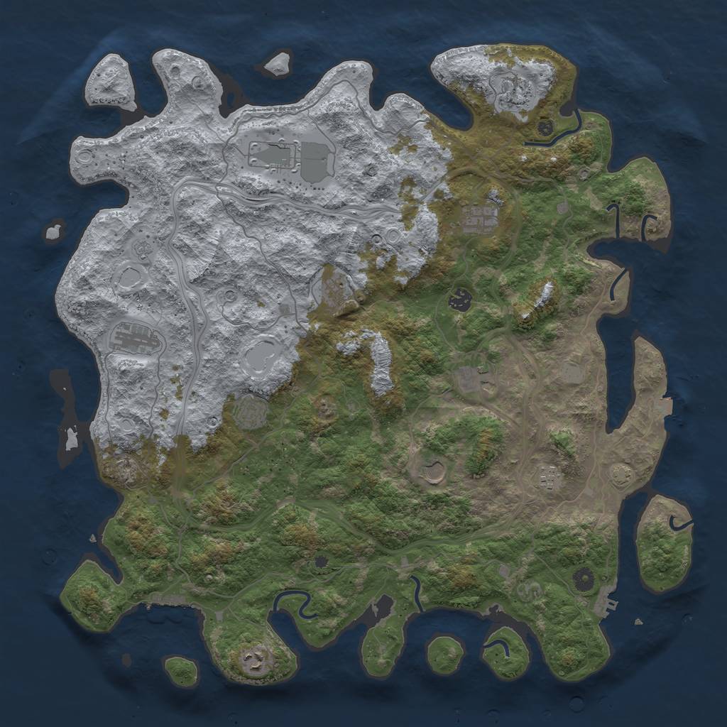Rust Map: Procedural Map, Size: 4800, Seed: 465276007, 19 Monuments