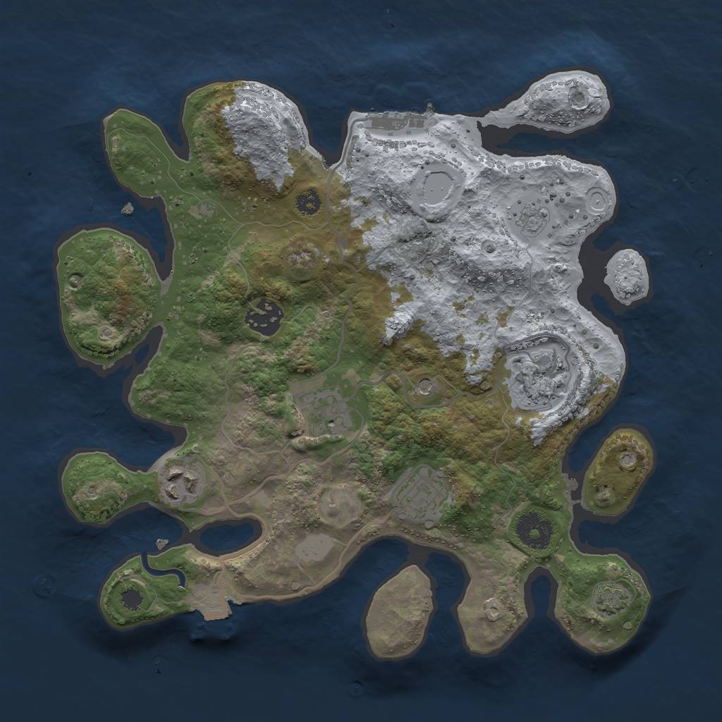 Rust Map: Procedural Map, Size: 3000, Seed: 4679153, 12 Monuments