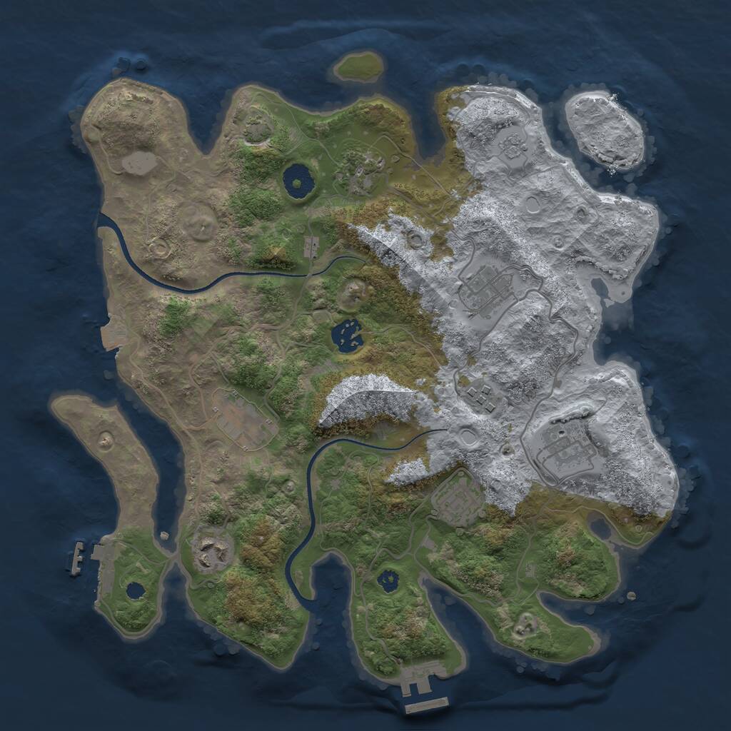 Rust Map: Procedural Map, Size: 3400, Seed: 96765344, 13 Monuments