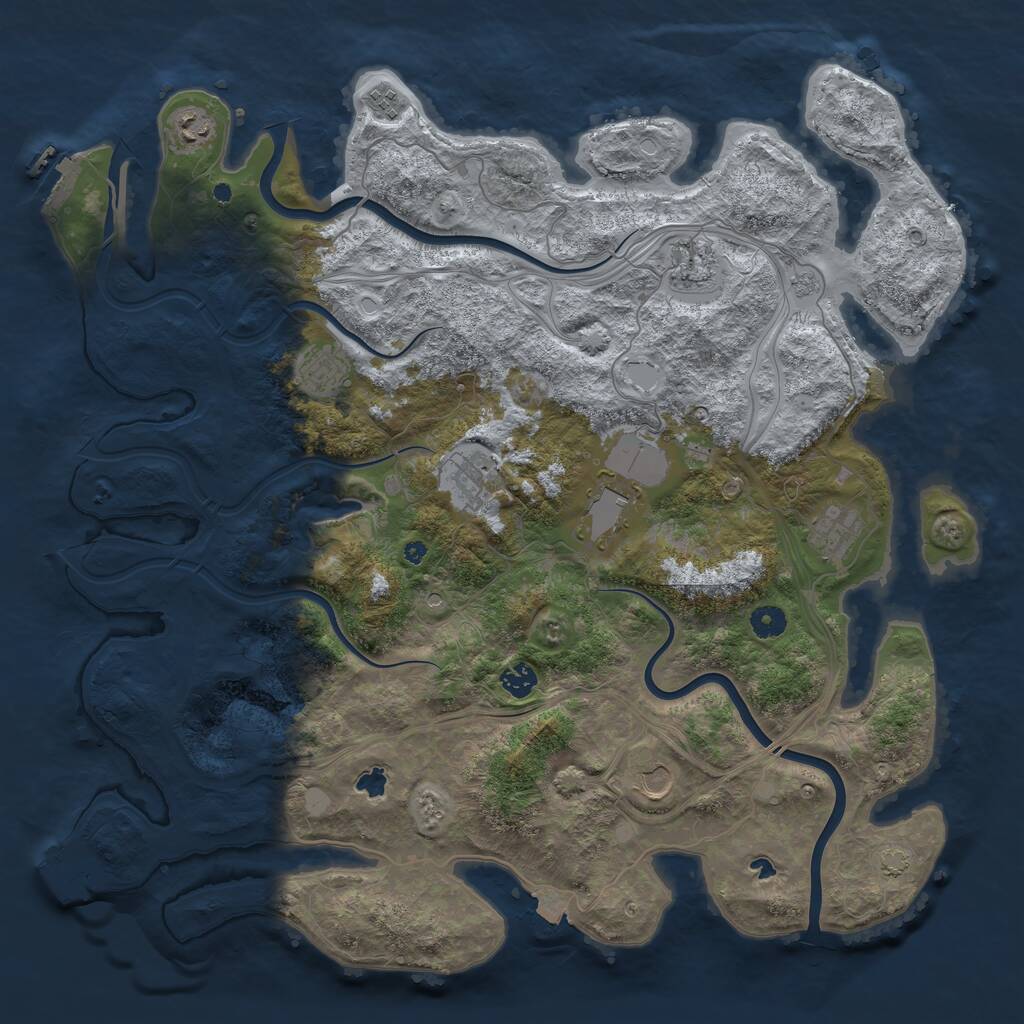 Rust Map: Procedural Map, Size: 4500, Seed: 344918931, 15 Monuments