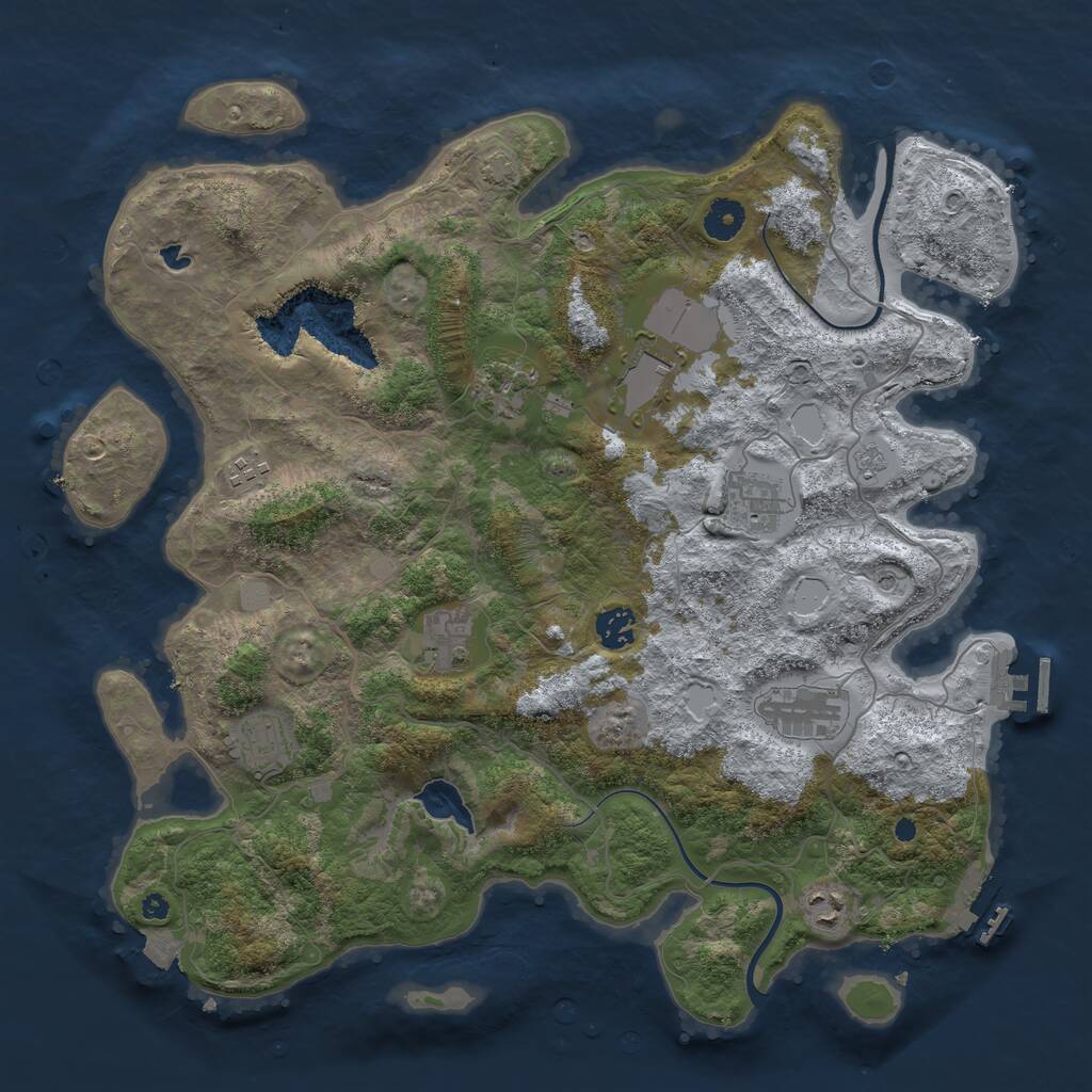 Rust Map: Procedural Map, Size: 4000, Seed: 568764875, 15 Monuments