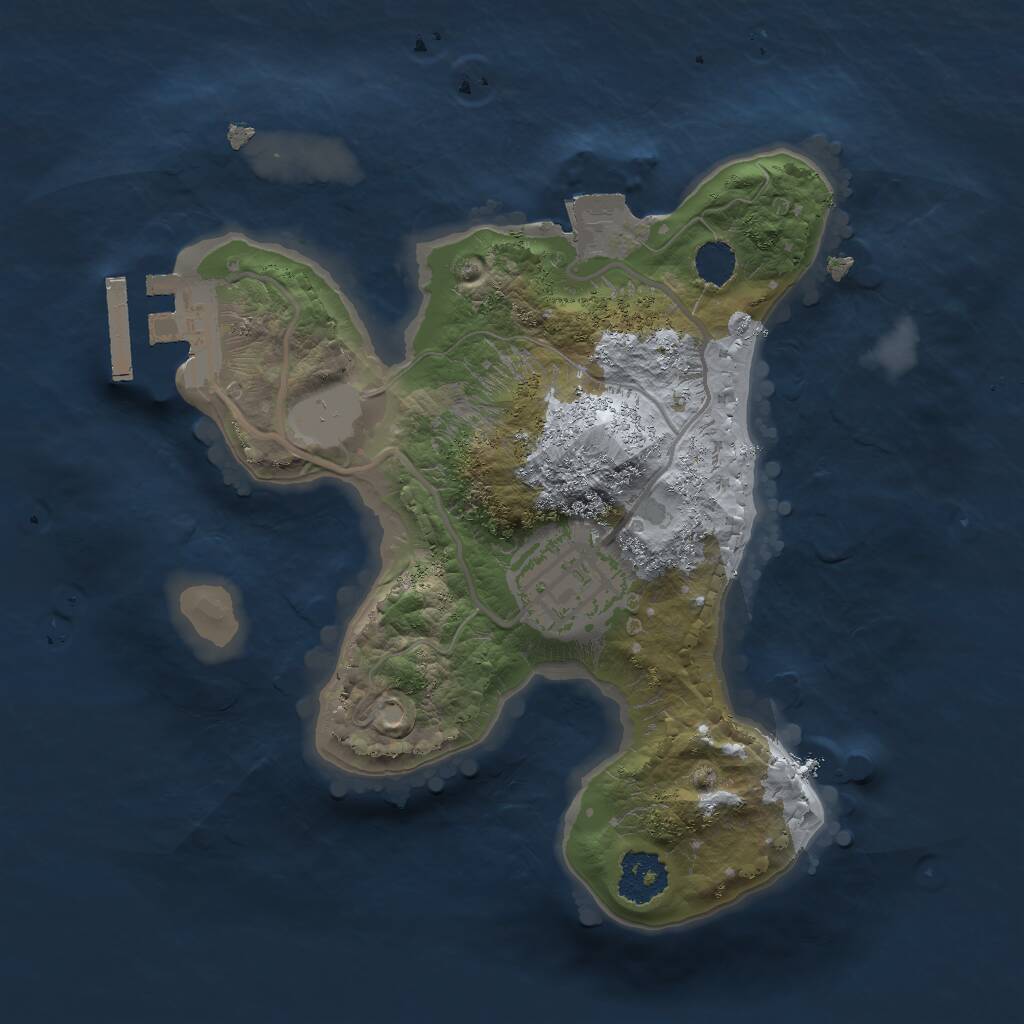Rust Map: Procedural Map, Size: 2000, Seed: 554264765, 3 Monuments