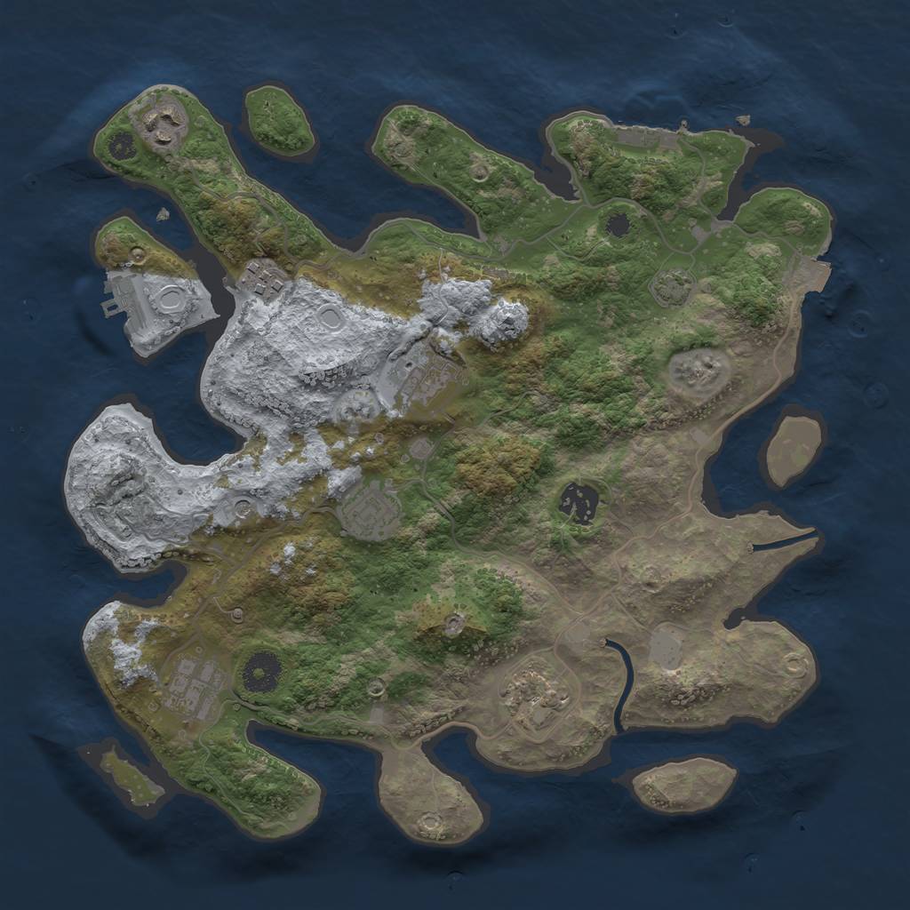 Rust Map: Procedural Map, Size: 3400, Seed: 879820447, 14 Monuments