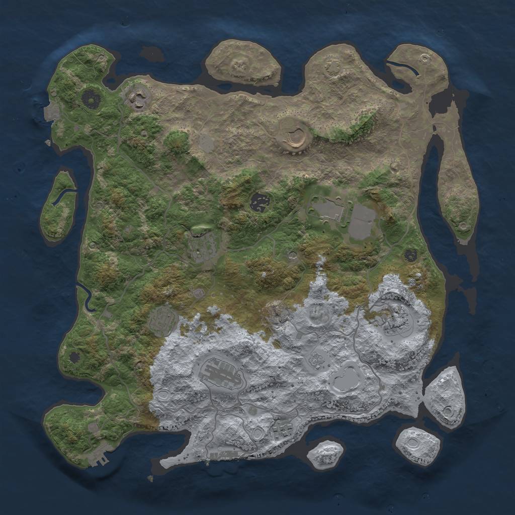 Rust Map: Procedural Map, Size: 4000, Seed: 1654401392, 17 Monuments