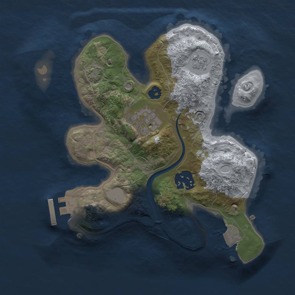 Rust Map: Procedural Map, Size: 2250, Seed: 9064751, 6 Monuments
