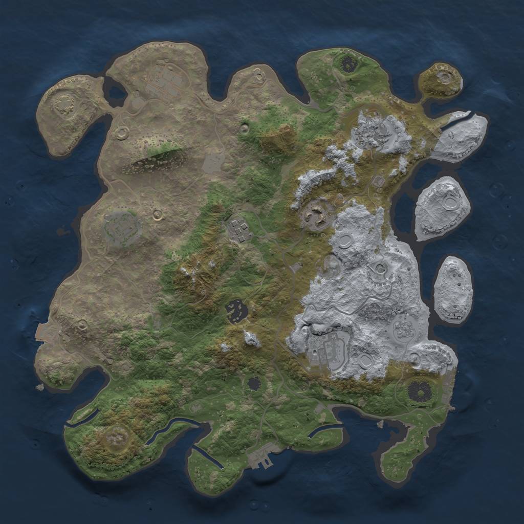 Rust Map: Procedural Map, Size: 3400, Seed: 75842839, 15 Monuments