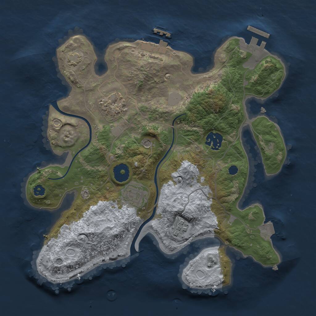 Rust Map: Procedural Map, Size: 2750, Seed: 647853, 9 Monuments