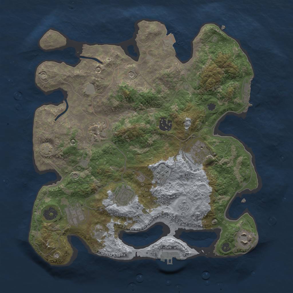 Rust Map: Procedural Map, Size: 3250, Seed: 1529911405, 15 Monuments