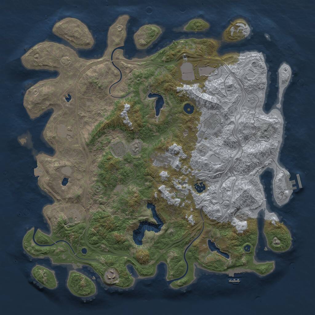 Rust Map: Procedural Map, Size: 4500, Seed: 8084666, 15 Monuments
