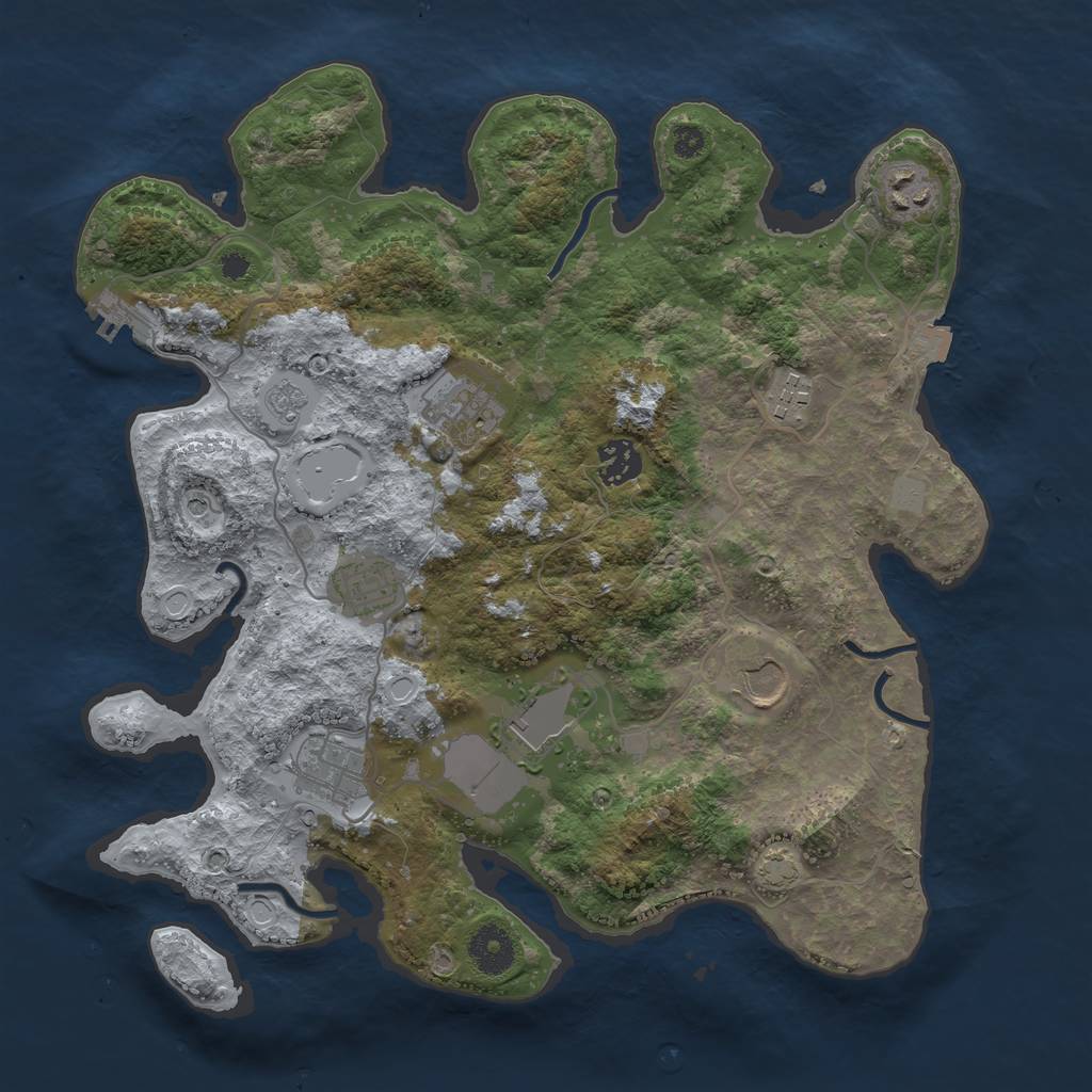 Rust Map: Procedural Map, Size: 3500, Seed: 31478432, 15 Monuments