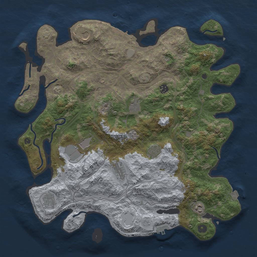 Rust Map: Procedural Map, Size: 4250, Seed: 19869026, 17 Monuments