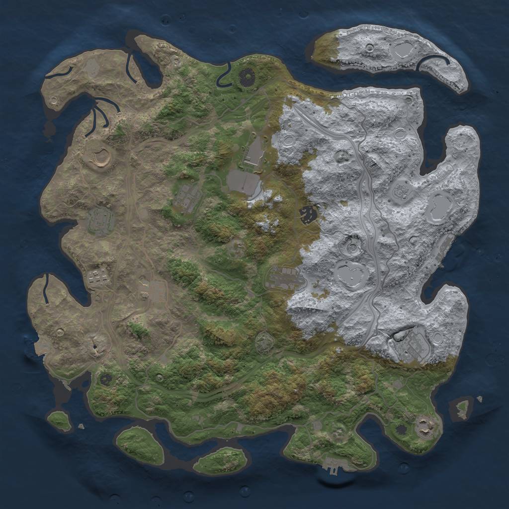 Rust Map: Procedural Map, Size: 4250, Seed: 792023, 18 Monuments