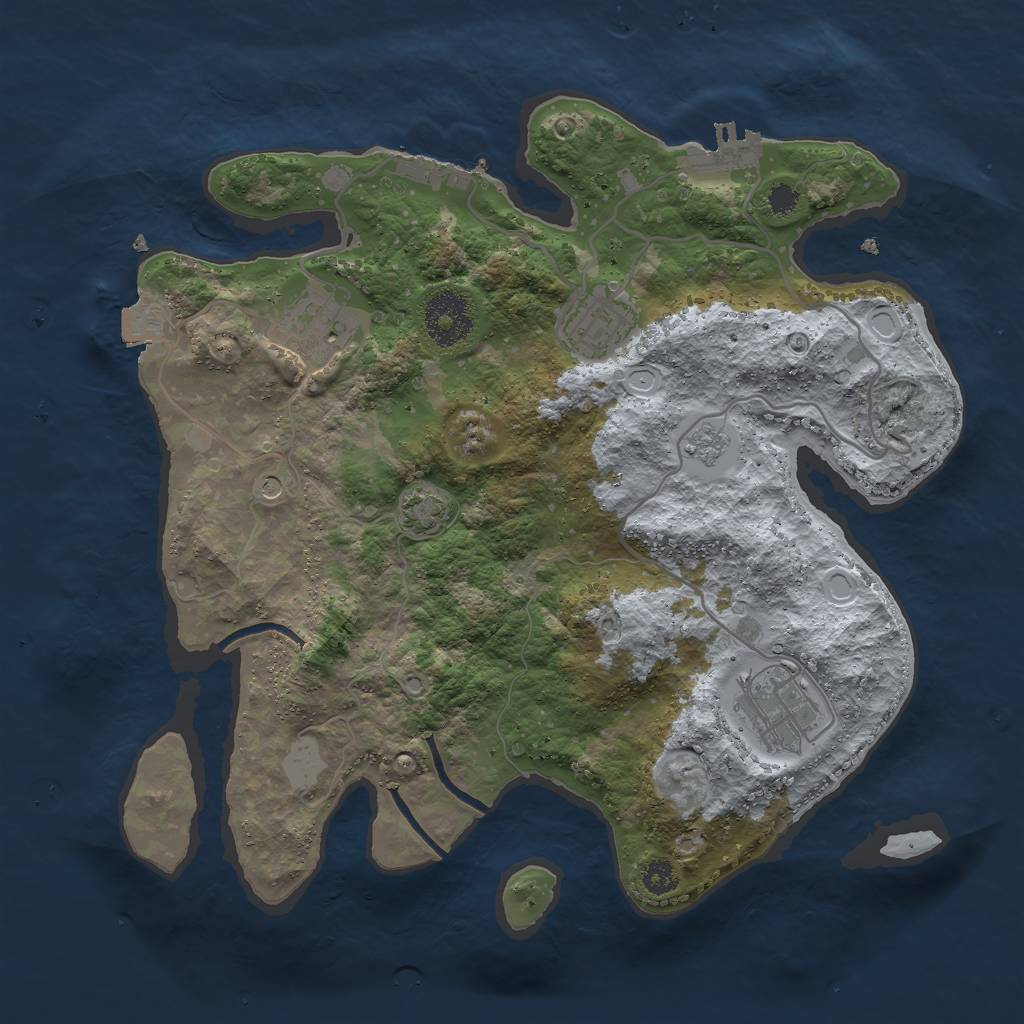 Rust Map: Procedural Map, Size: 3000, Seed: 18131, 11 Monuments