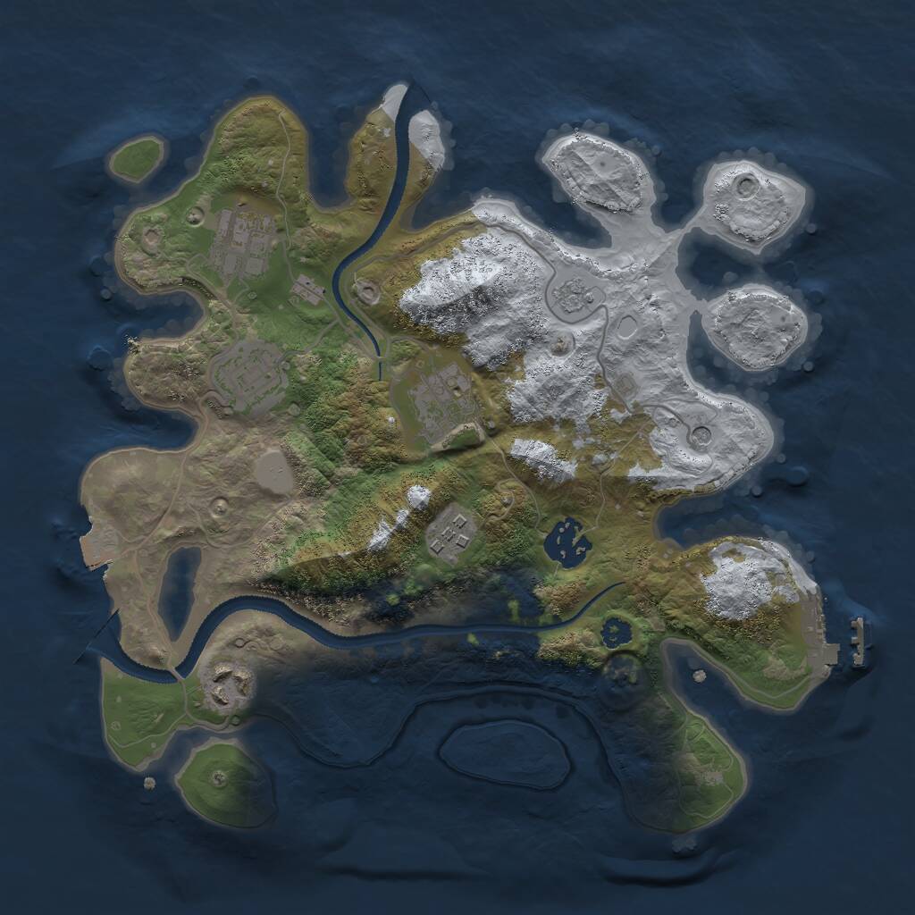 Rust Map: Procedural Map, Size: 3000, Seed: 5630478, 10 Monuments