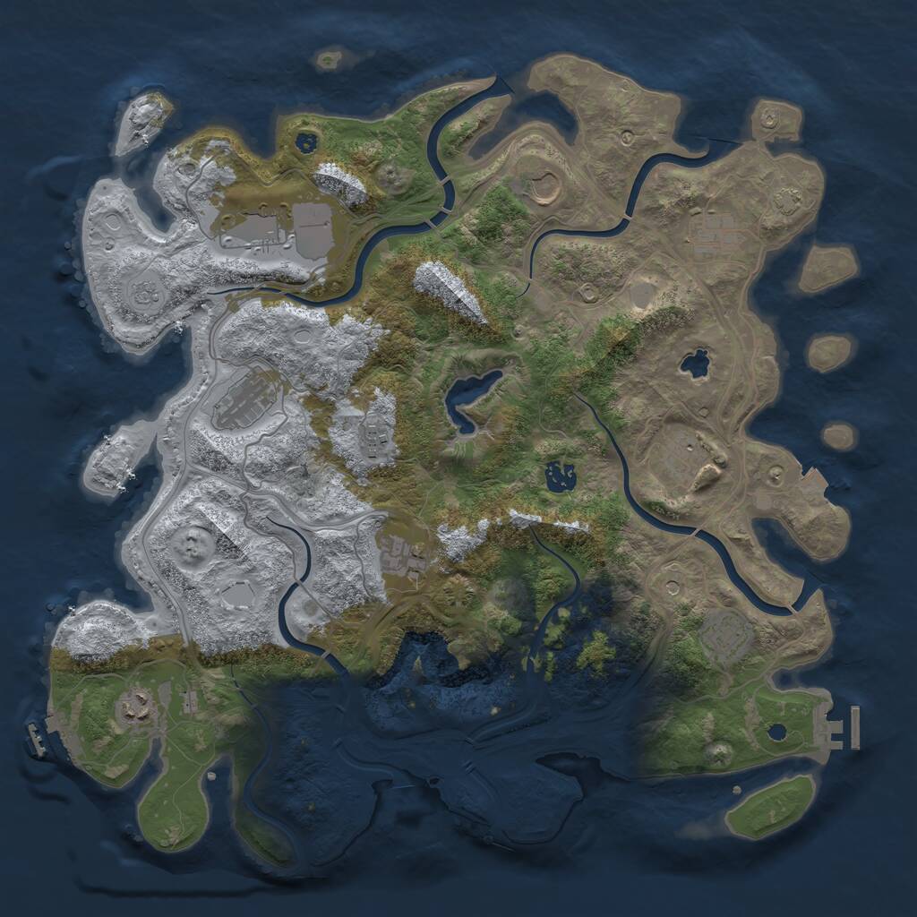 Rust Map: Procedural Map, Size: 4250, Seed: 181367631, 16 Monuments