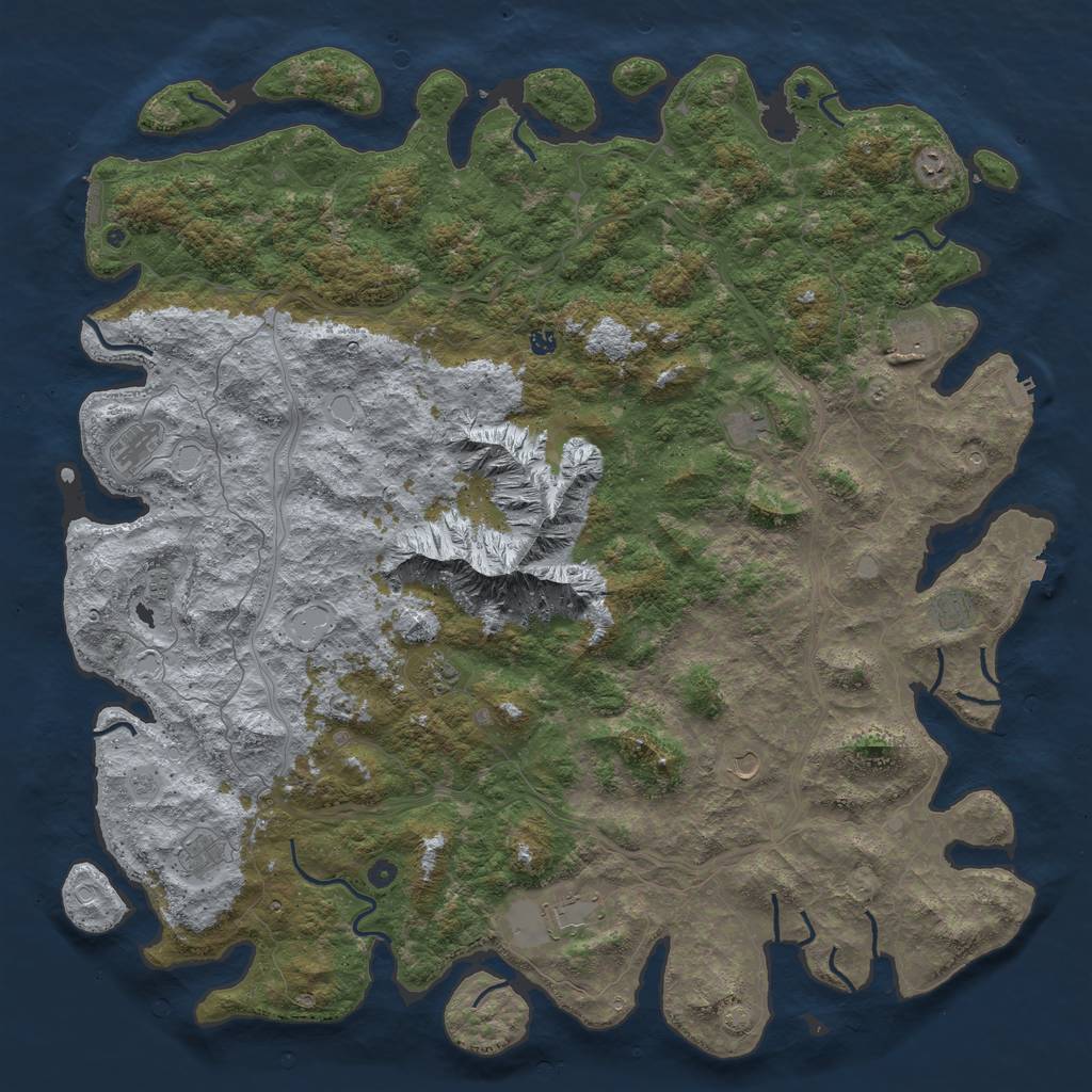 Rust Map: Procedural Map, Size: 6000, Seed: 88420, 19 Monuments