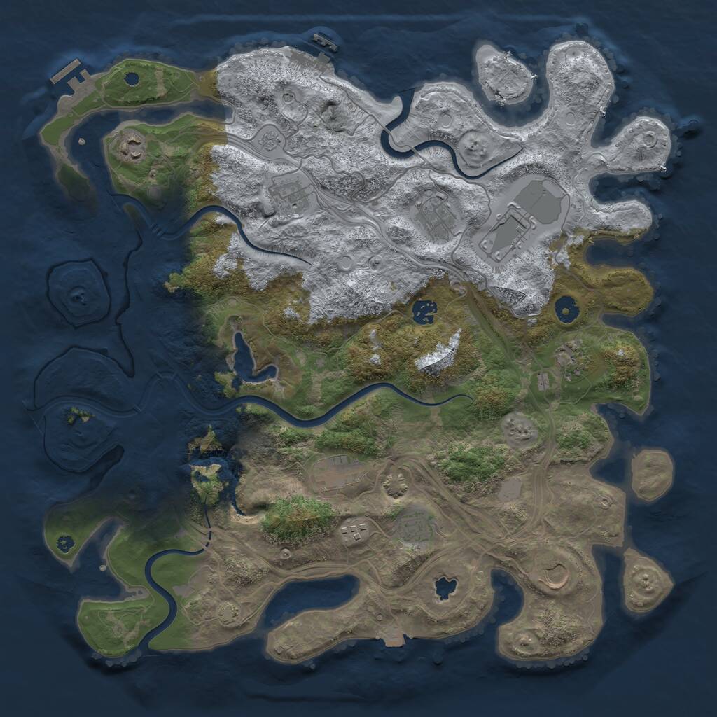 Rust Map: Procedural Map, Size: 4250, Seed: 258372575, 16 Monuments