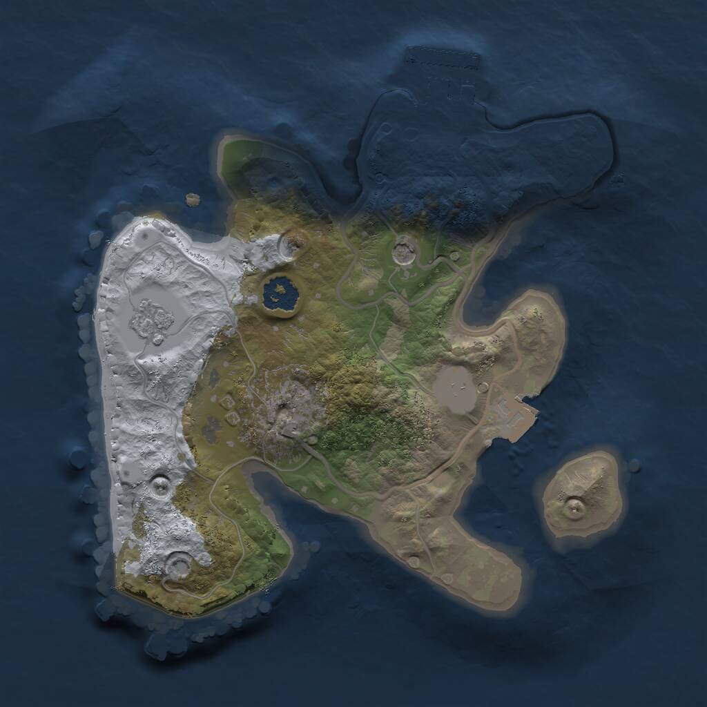 Rust Map: Procedural Map, Size: 2000, Seed: 458885906, 4 Monuments