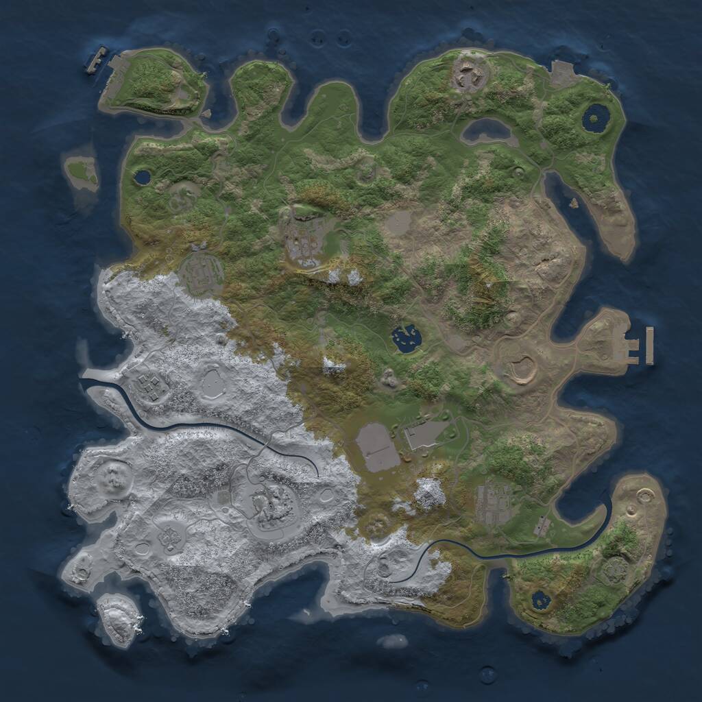 Rust Map: Procedural Map, Size: 3750, Seed: 42662814, 14 Monuments