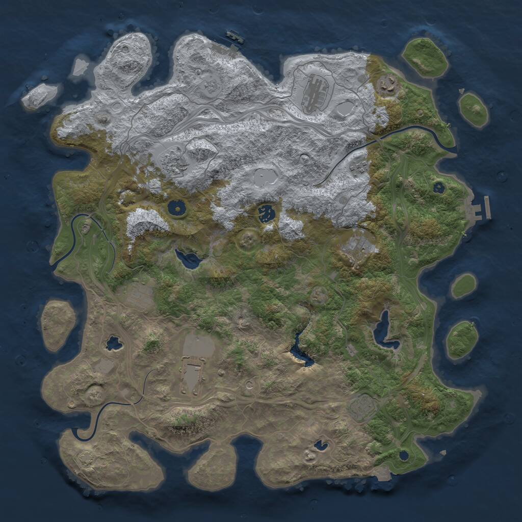 Rust Map: Procedural Map, Size: 4500, Seed: 1098608612, 15 Monuments