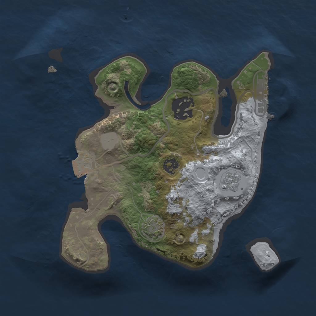 Rust Map: Procedural Map, Size: 2000, Seed: 4277, 7 Monuments