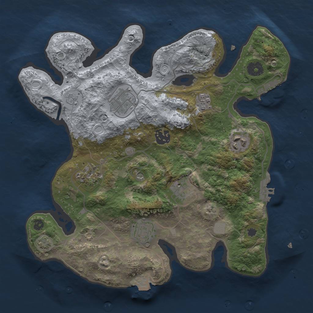 Rust Map: Procedural Map, Size: 3000, Seed: 1542235390, 15 Monuments
