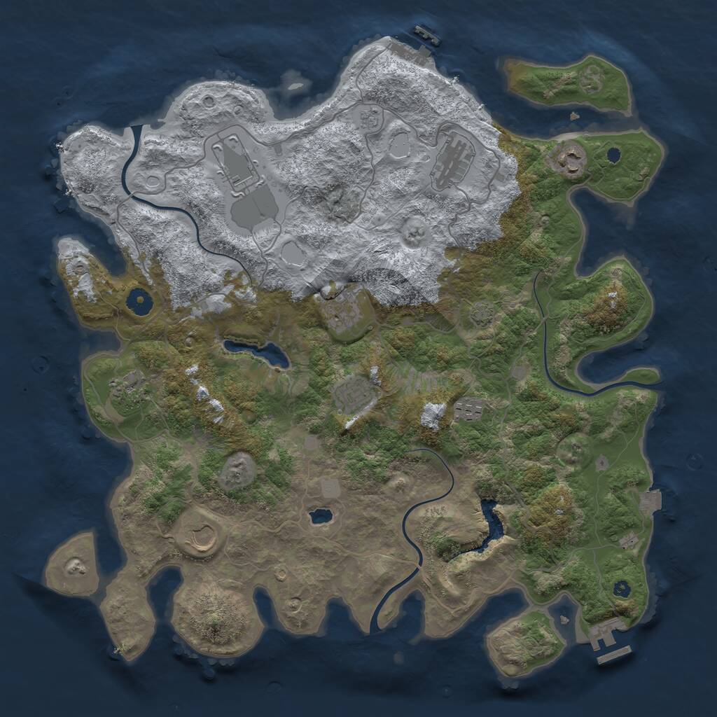 Rust Map: Procedural Map, Size: 4100, Seed: 81367969, 13 Monuments