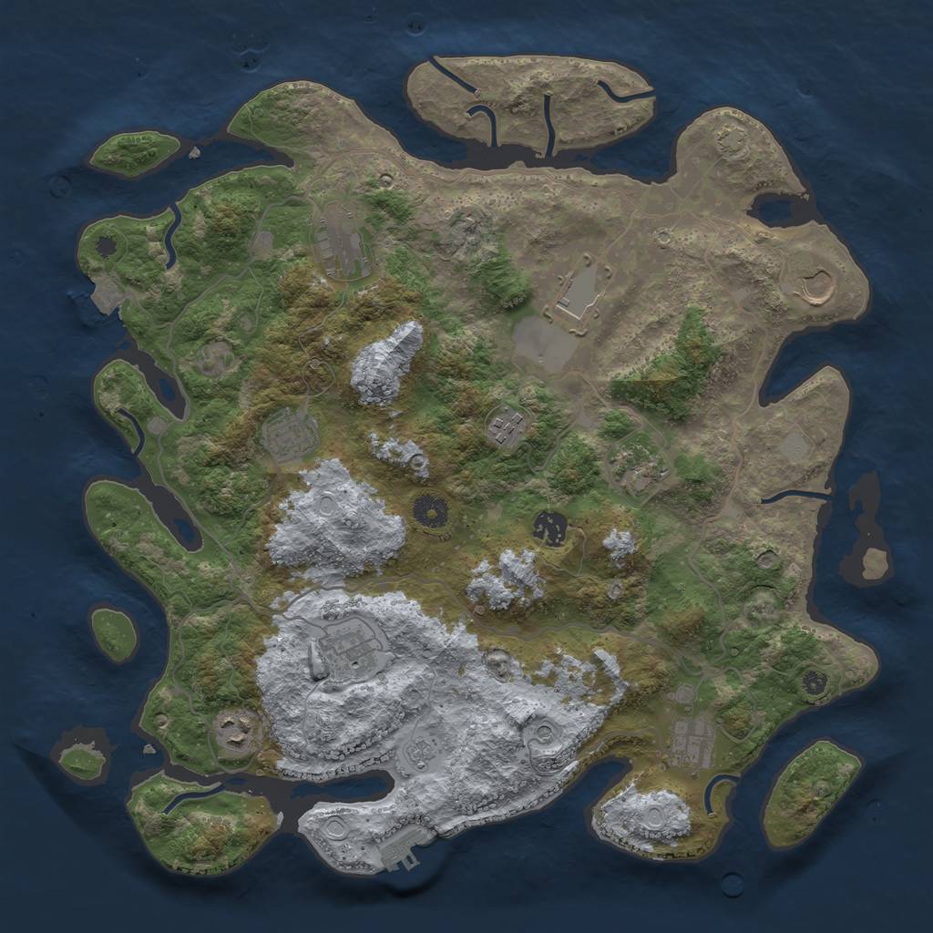 Rust Map: Procedural Map, Size: 4000, Seed: 1567807778, 17 Monuments