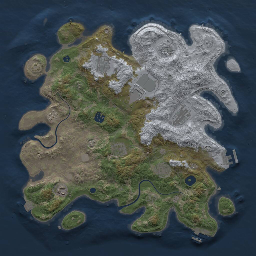 Rust Map: Procedural Map, Size: 3750, Seed: 43786331, 15 Monuments