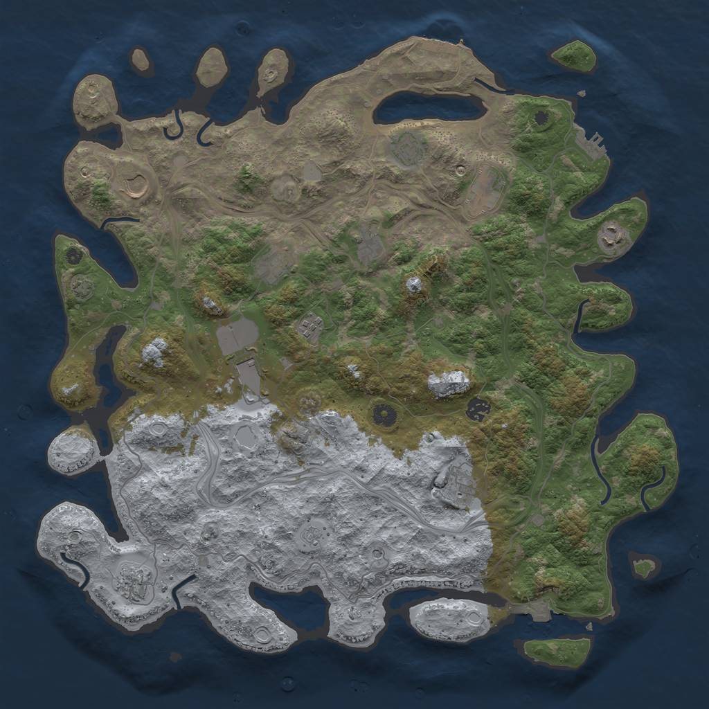 Rust Map: Procedural Map, Size: 4500, Seed: 739825106, 19 Monuments