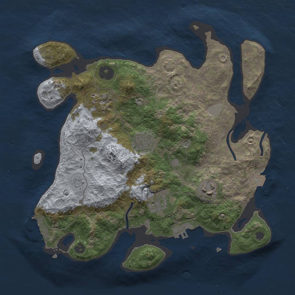 Rust Map: Procedural Map, Size: 3000, Seed: 712679, 12 Monuments