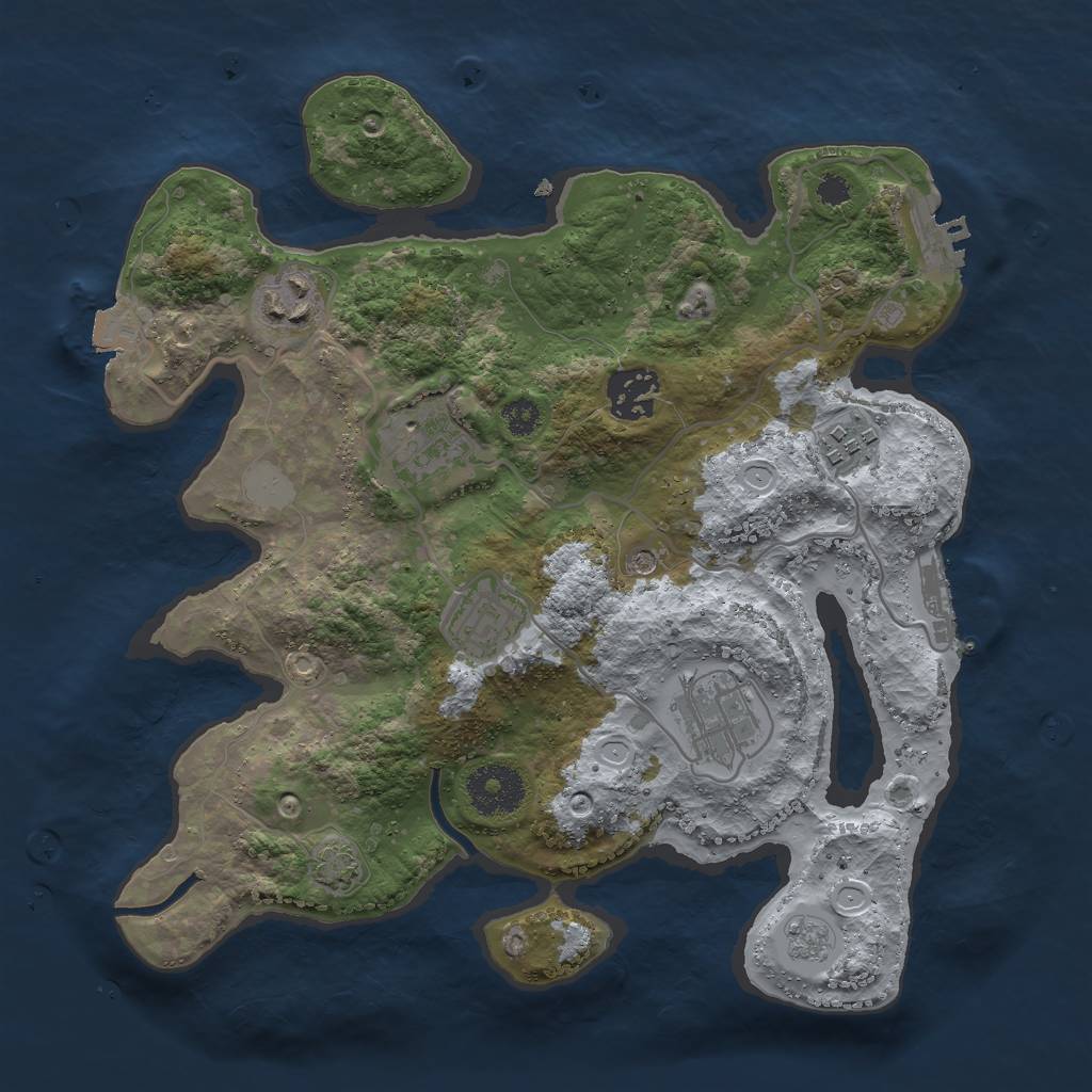 Rust Map: Procedural Map, Size: 3000, Seed: 5595, 14 Monuments