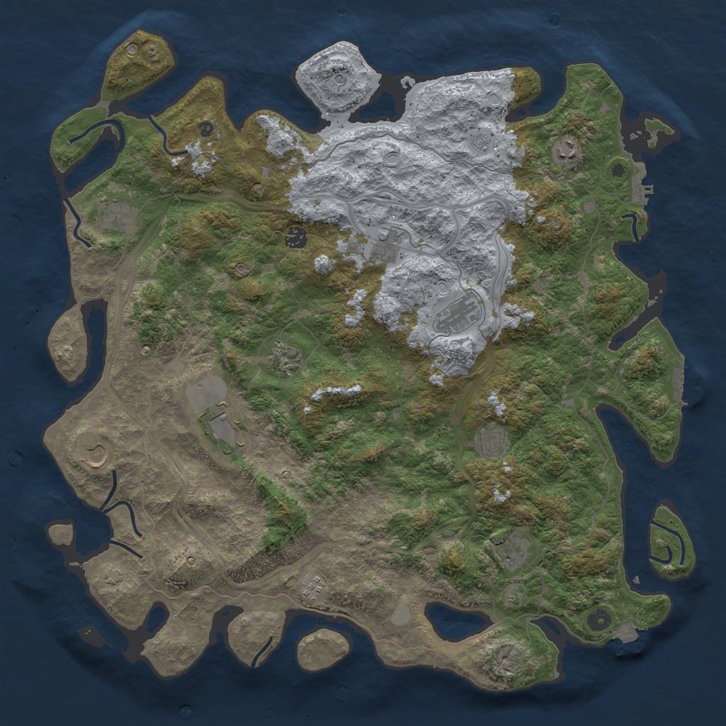 Rust Map: Procedural Map, Size: 4800, Seed: 340116451, 19 Monuments