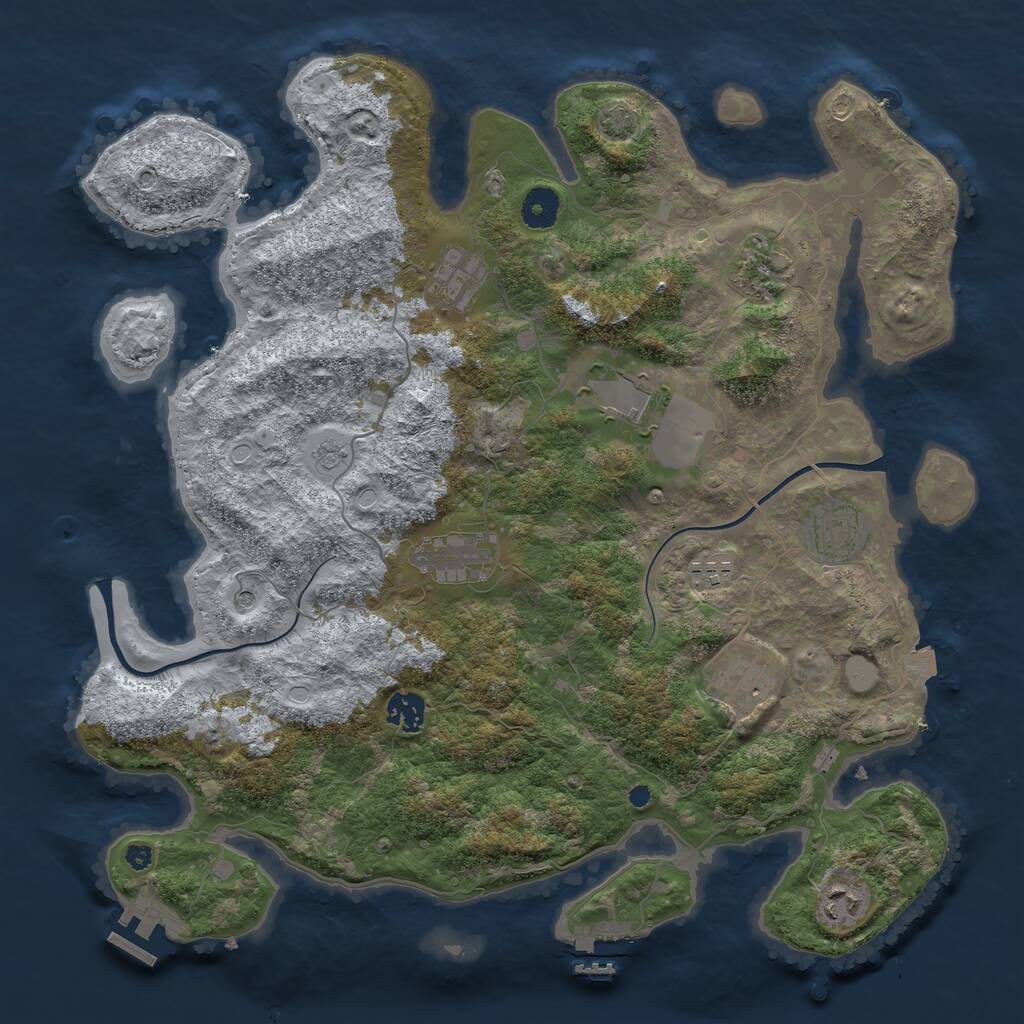 Rust Map: Procedural Map, Size: 3900, Seed: 11899193, 15 Monuments