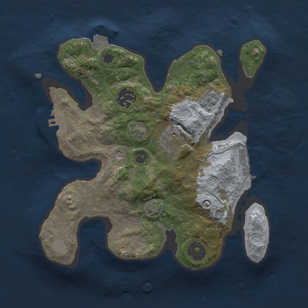 Rust Map: Procedural Map, Size: 2500, Seed: 783651212, 10 Monuments