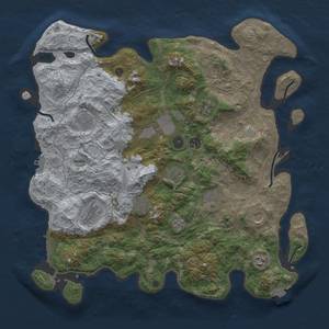 Thumbnail Rust Map: Procedural Map, Size: 4300, Seed: 64699932, 19 Monuments