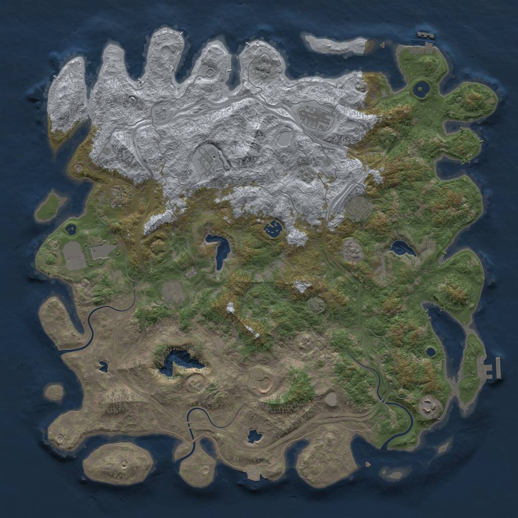 Rust Map: Procedural Map, Size: 4800, Seed: 894536274, 16 Monuments