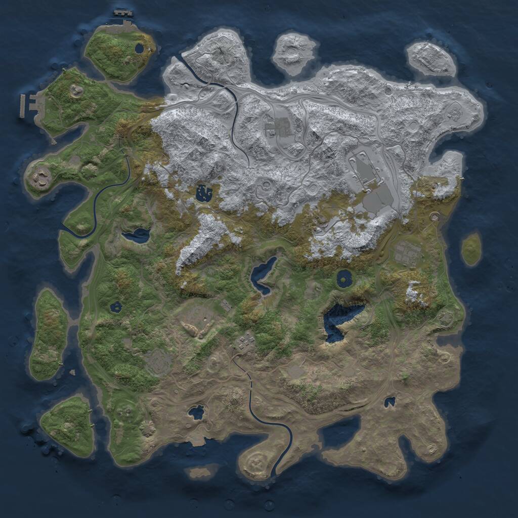 Rust Map: Procedural Map, Size: 4500, Seed: 108612508, 15 Monuments