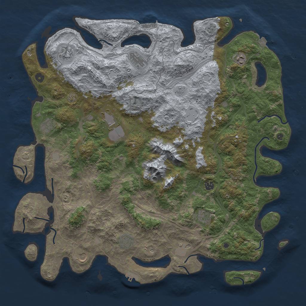 Rust Map: Procedural Map, Size: 5000, Seed: 615351960, 19 Monuments