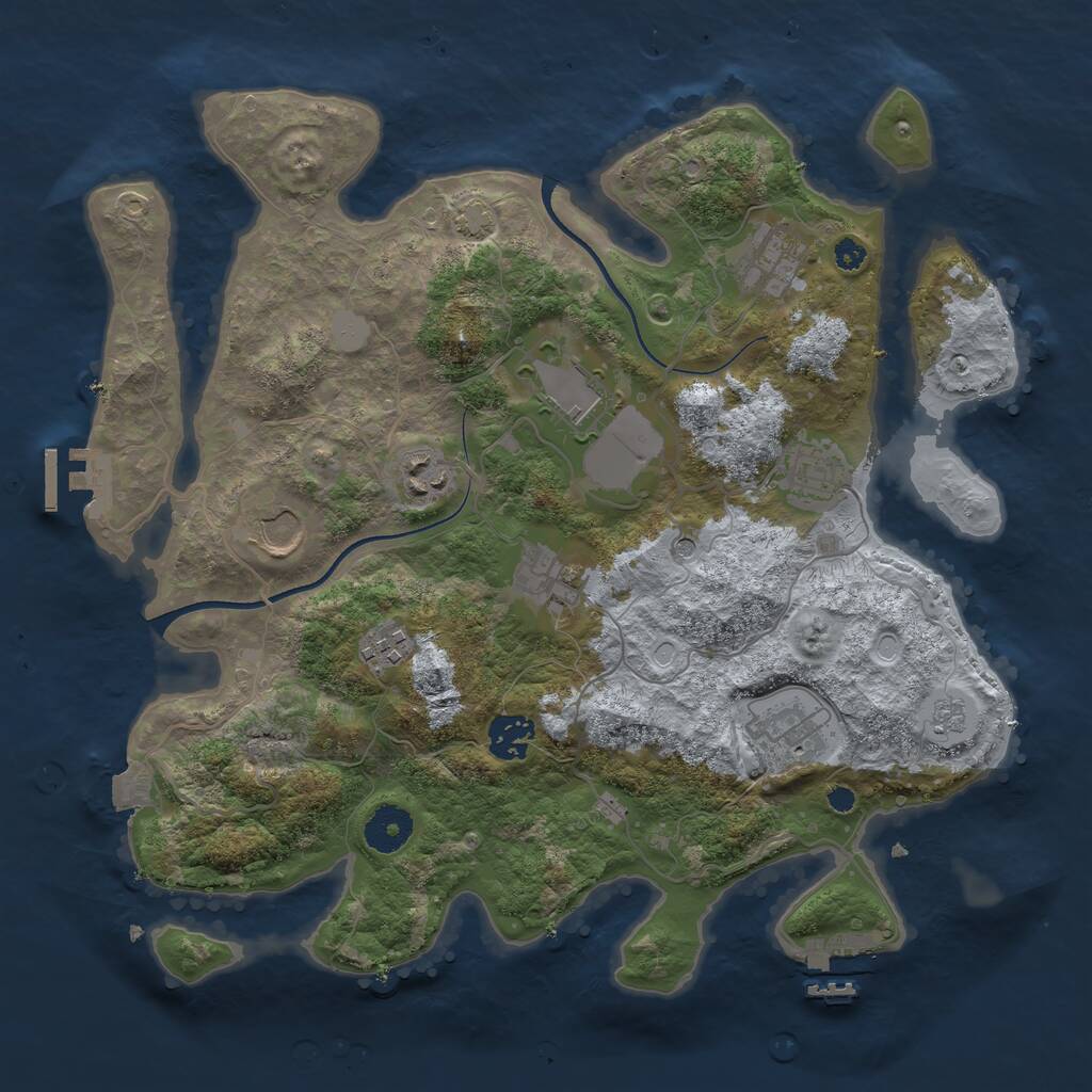 Rust Map: Procedural Map, Size: 3500, Seed: 476224325, 15 Monuments
