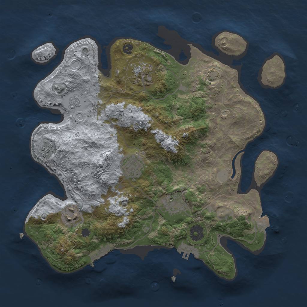 Rust Map: Procedural Map, Size: 3000, Seed: 473, 12 Monuments