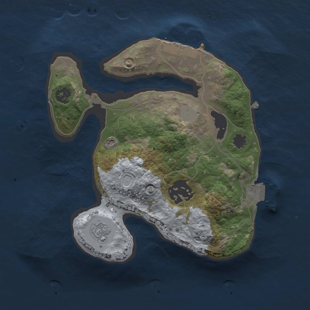 Rust Map: Procedural Map, Size: 2000, Seed: 669246628, 6 Monuments