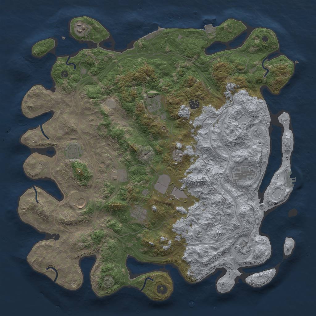 Rust Map: Procedural Map, Size: 4500, Seed: 79486225, 19 Monuments