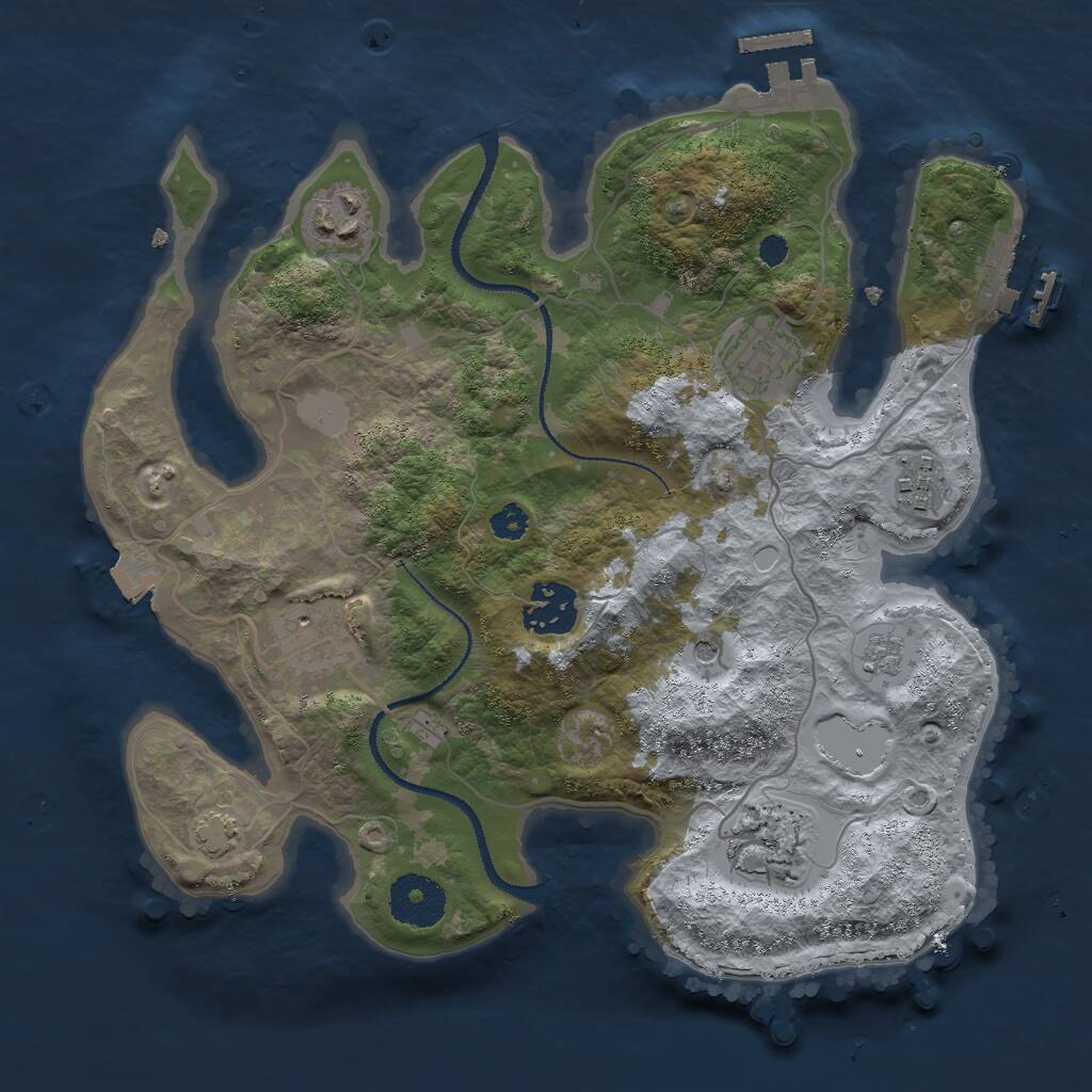 Rust Map: Procedural Map, Size: 3000, Seed: 27288748, 12 Monuments