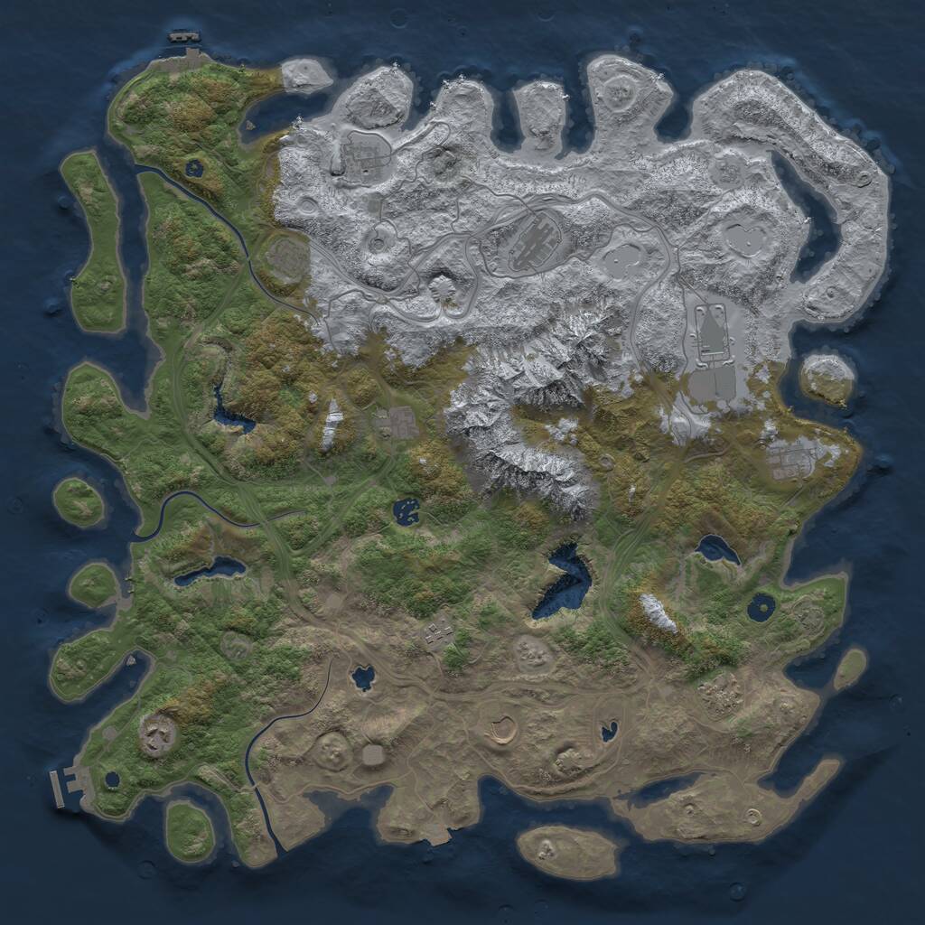 Rust Map: Procedural Map, Size: 5000, Seed: 231984098, 17 Monuments