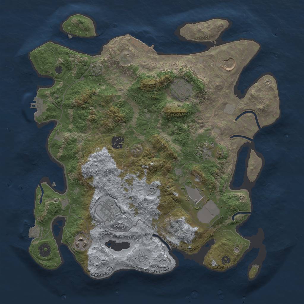 Rust Map: Procedural Map, Size: 3500, Seed: 1154289712, 15 Monuments