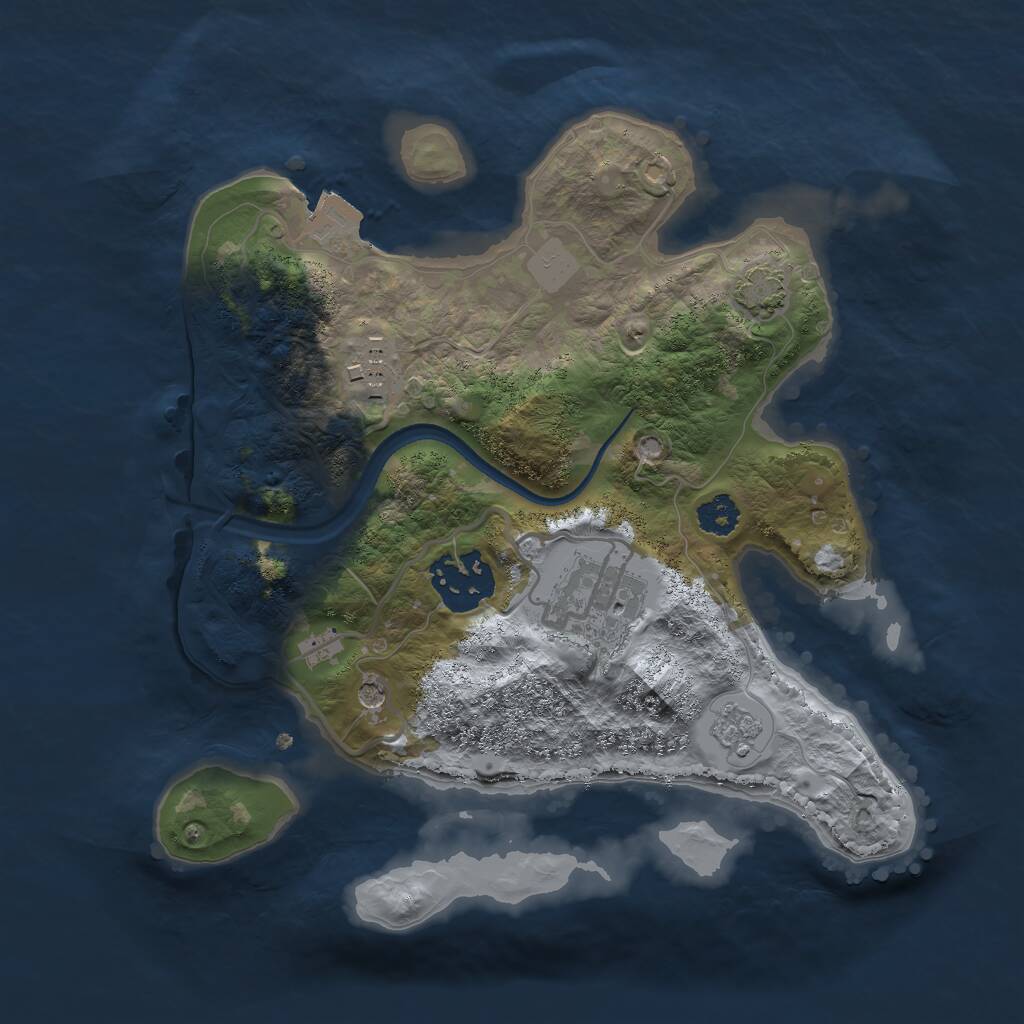 Rust Map: Procedural Map, Size: 2500, Seed: 764275000, 7 Monuments